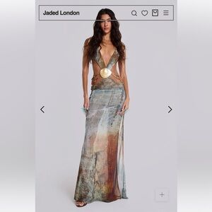 Vida Backless Maxi Dress With Shell Trim Jaded London NWT